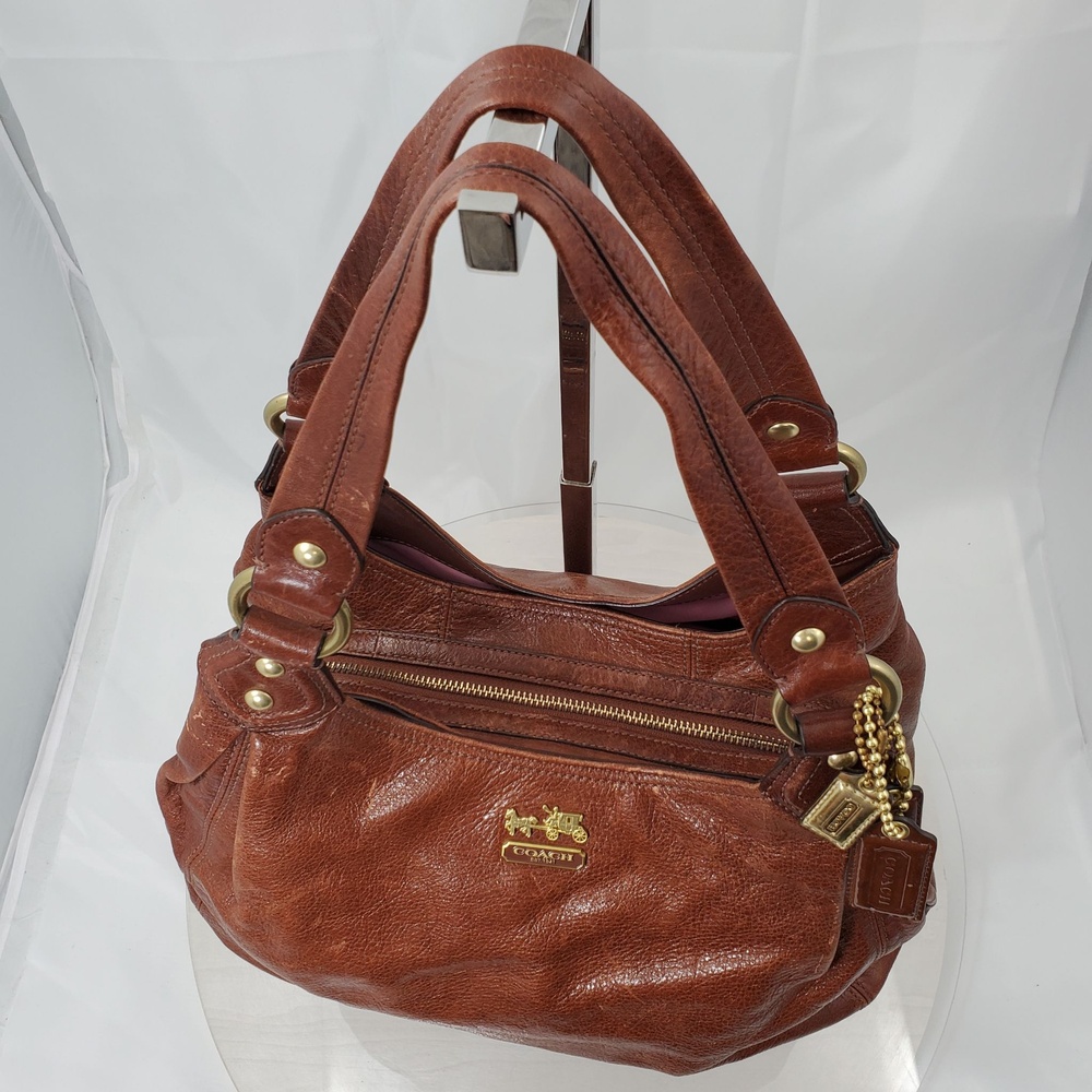 Vintage Y2K Coach 14336 Maddison Maggie Brown Glazed Leather Slouchy Hobo Bag - Picture 8 of 16